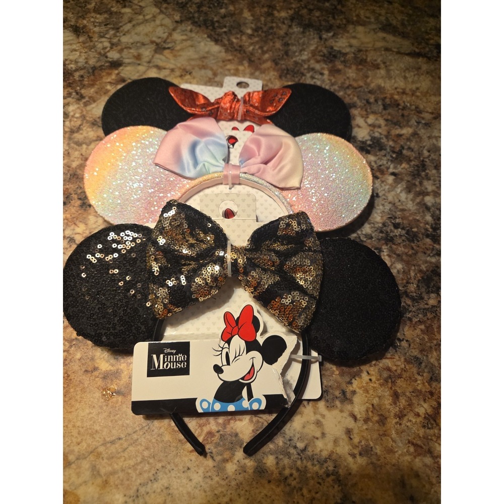 Disney Minnie Mouse Sequin Ears Headband, Lot Of 3, Vacation, Disney, Memories